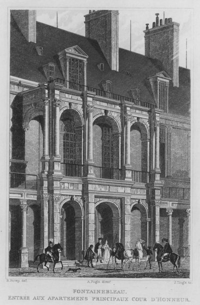 Paris, Fontainebleau, Eingang zu den Hauptwohnungen Cour D