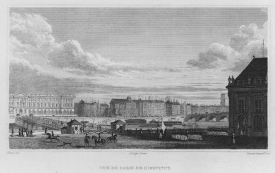 Paris, Blick auf Paris vom Institut (Gravur) von English School