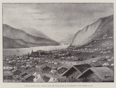 Ein Teil von Dawson City, Blick auf den Yukon River, wie er im Sommer 1898 erschien von English School