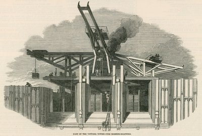 Teil des Victoria-Turms - das Hebegerüst von English School
