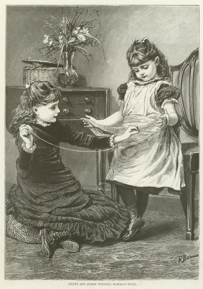 Patty und Jessie wickeln Mamas Wolle auf von English School