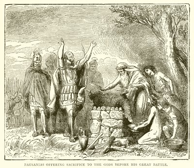 Pausanias opfert den Göttern vor seiner großen Schlacht von English School