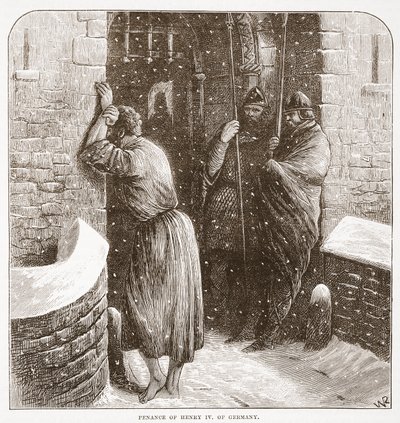 Buße von Heinrich IV. von Deutschland, Illustration aus Die Geschichte des Protestantismus von James Aitken Wylie, veröffentlicht 1878 von English School
