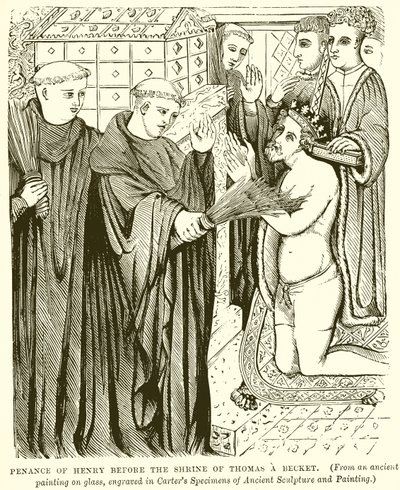 Buße von Heinrich vor dem Schrein von Thomas Becket von English School