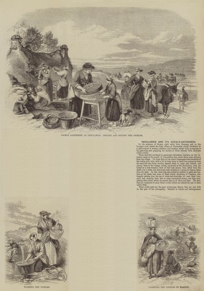 Penclawdd und seine Muschelsammler (Stich) von English School
