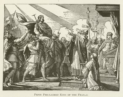Pippin zum König der Franken ausgerufen von English School
