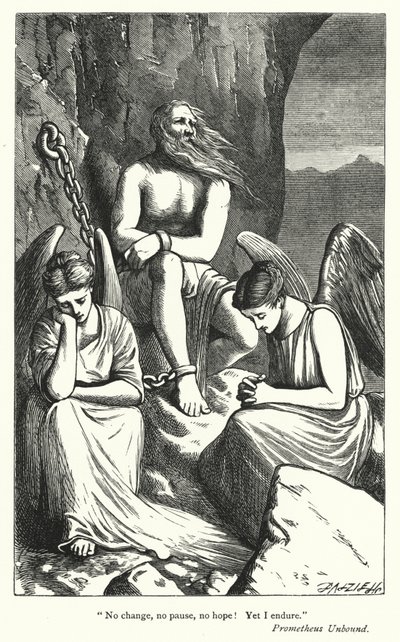 Percy Bysshe Shelley: Illustration für Prometheus Unbound (Stich) von English School