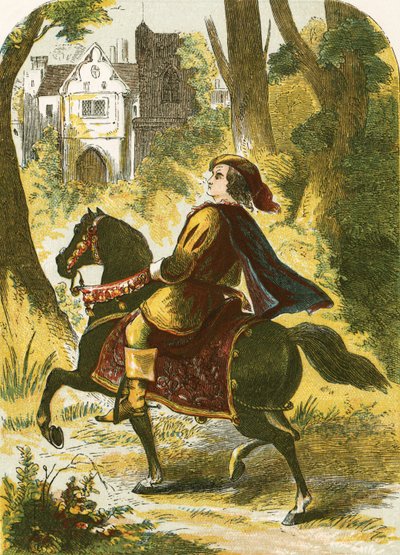 Perkin Warbeck sucht Zuflucht in der Abtei von Beaulieu im Neuen Wald von English School