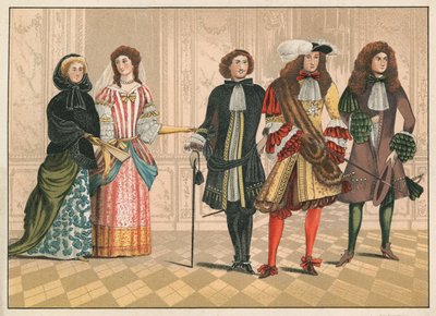 Personen von Rang, möglicherweise Deutsche, ca. 1680 (Chromolithografie) von English School