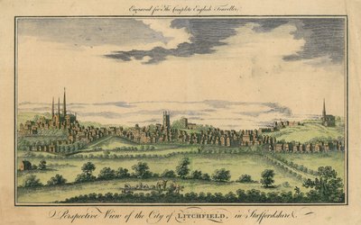 Perspektivische Ansicht der Stadt Lichfield von English School