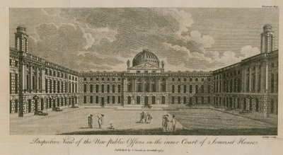 Perspektivische Ansicht der neuen öffentlichen Büros im Innenhof des Somerset House von English School