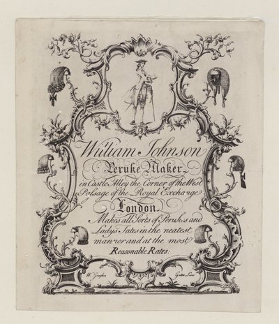 Perückenmacher, William Johnson, Visitenkarte von English School
