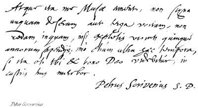 Peter Scriverius von English School
