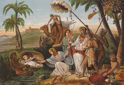 Die Tochter des Pharao findet Moses im Schilf von English School