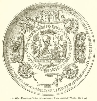 Phönizische Platte, Silber, Durchmesser 7 Zoll von English School