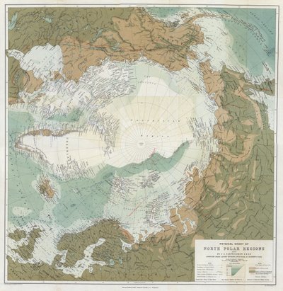 Physische Karte der Nordpolregionen von English School