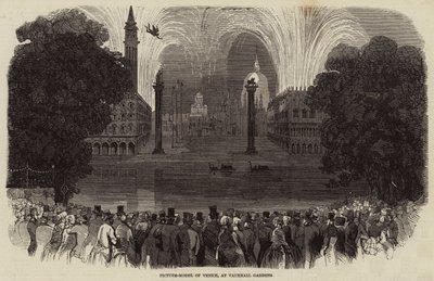 Bildmodell von Venedig in den Vauxhall Gardens (Stich) von English School