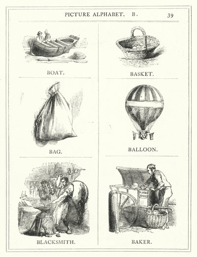 Bilderalphabet, B (Gravur) von English School