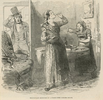 Malerische Skizzen von London - das Wohnhaus von English School