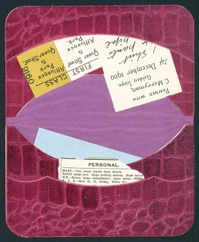 Rosa Geldbörse mit Tickets, Weihnachtskarte von English School