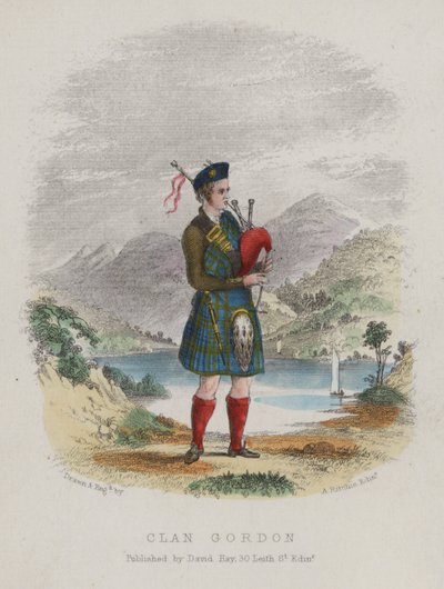 Pfeifer des Clan Gordon, Schottland von English School