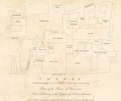 Plan des Westminster Palace, London von English School