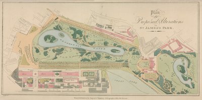 Plan der vorgeschlagenen Änderungen im St Jamess Park, London von English School