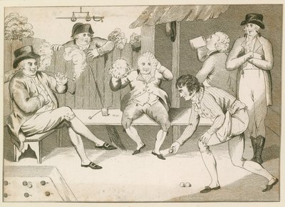 Ein Ballspiel spielen. 18. Jahrhundert von English School