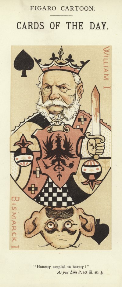 Spielkarte mit Wilhelm I. und Otto von Bismarck von English School