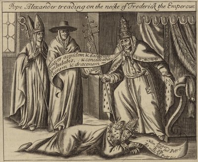Papst Alexander tritt auf den Nacken von Kaiser Friedrich von English School