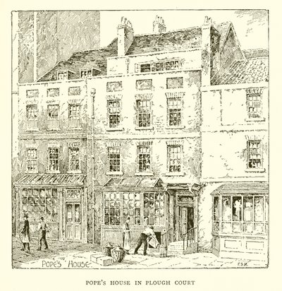 Haus des Papstes in Plough Court (Stich) von English School