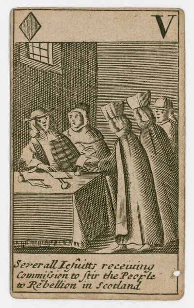 Popish-Plot-Spielkarte von English School