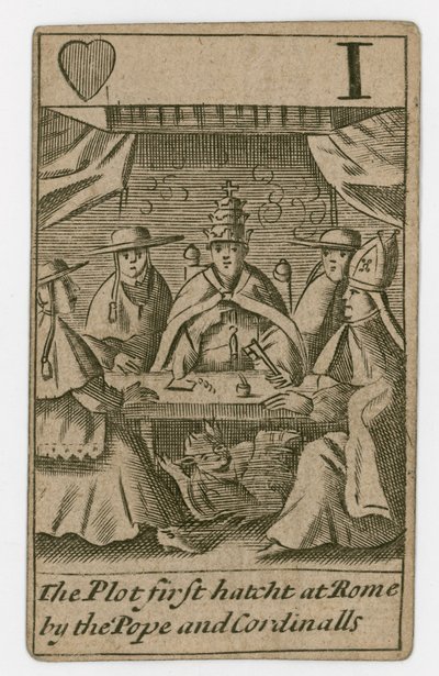 Popish Plot Spielkarte von English School