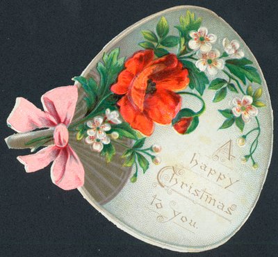 Mohnblumen-Fächer, Weihnachtskarte von English School