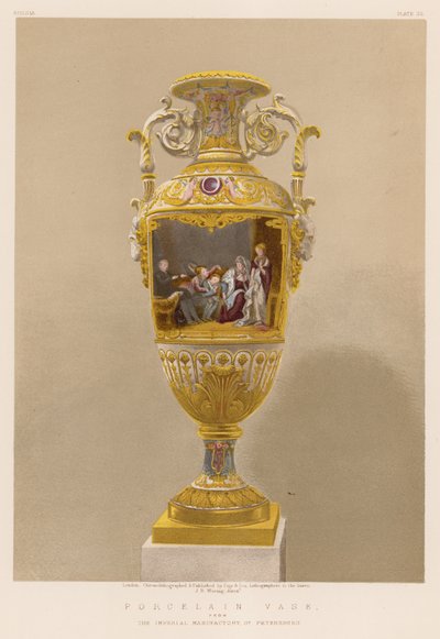 Porzellanvase aus der Kaiserlichen Manufaktur, St. Petersburg von English School
