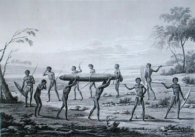 Port Jackson, New Holland: Aborigine-Beerdigungszeremonie, aus 