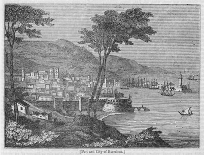Hafen und Stadt Barcelona von English School