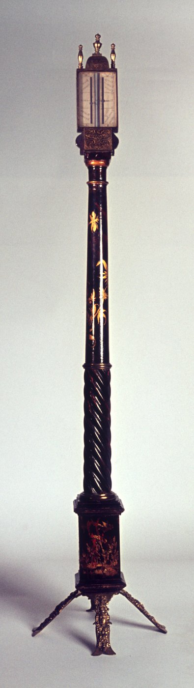 Tragbares Stabbarometer mit Chinoiserie-Dekoration, spätes 17. Jahrhundert von English School