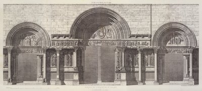 Portal der Kirche von St. Gilles, Departement du Gard (Gravur) von English School