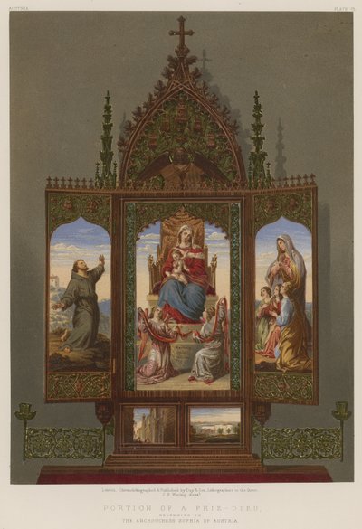 Teil eines Prie-Dieu der Erzherzogin Sophia von Österreich von English School