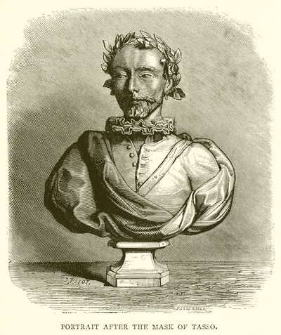 Porträt nach der Maske von Tasso von English School