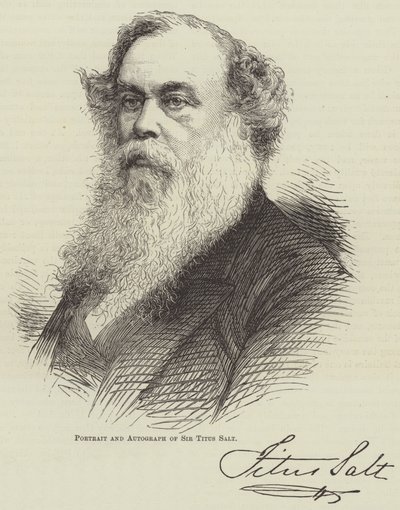 Porträt und Autogramm von Sir Titus Salt von English School