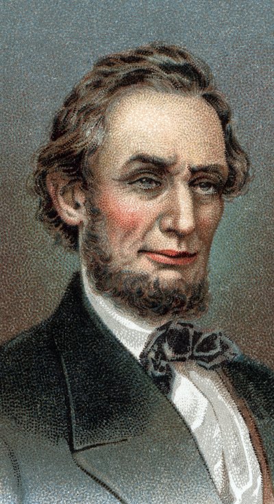 Porträt von Abraham Lincoln - Aus der Serie „Leaders of Men“ von English School