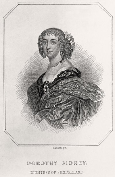 Porträt von Dorothy Sidney, Gräfin von Sunderland, 1835 von English School
