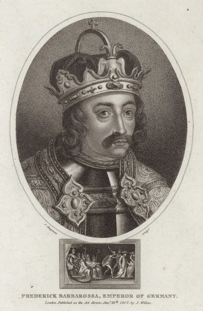 Porträt von Friedrich Barbarossa von English School