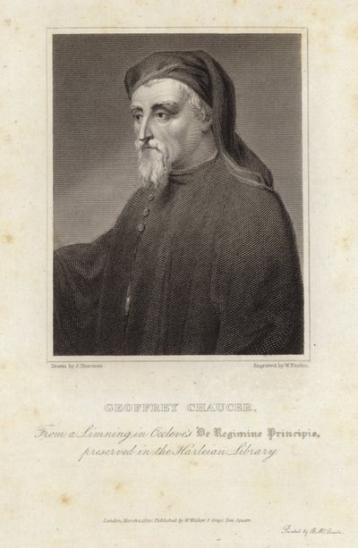 Porträt von Geoffrey Chaucer von English School