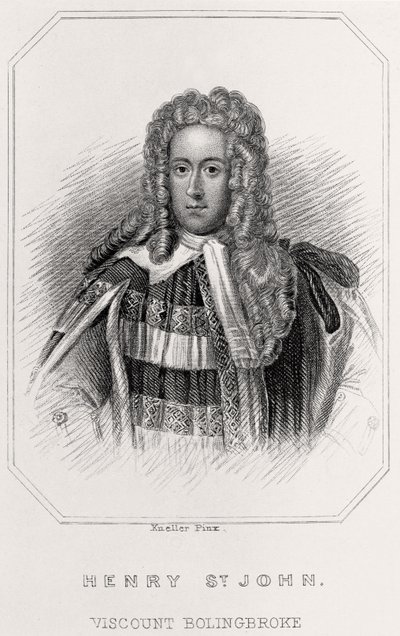 Porträt von Henry St. John, Viscount Bolingbroke von English School