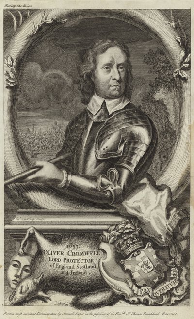 Porträt von Oliver Cromwell von English School