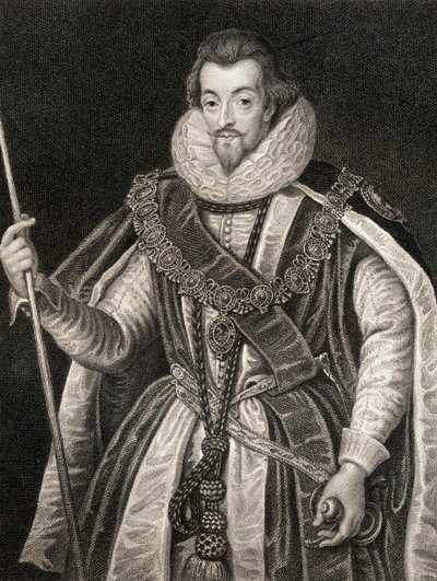 Porträt von Robert Cecil, 1. Earl of Salisbury, aus Lodges British Portraits, 1823 von English School