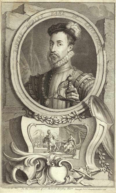 Porträt von Robert Dudley, Earl of Leicester von English School